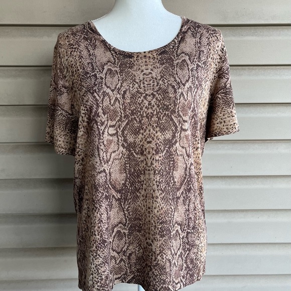 Norton McNaughton Sweaters - •Norton McNaughton• 100% Silk Snakeskin Pattern Sweater - Size Large